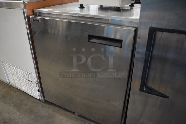 Delfield Model 406CA-DHL-DD1 Stainless Steel Commercial Single Door Undercounter Cooler on Commercial Casters. 115 Volts, 1 Phase. 27.5x28x32. Tested and Working! - Image 3 of 5