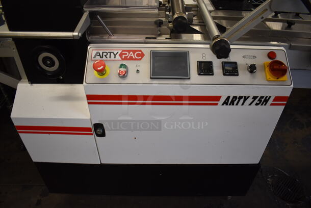 Arty Pac ARTY75H Metal Commercial Floor Style Fully Automated High Speed
Horizontal Flow Wrapper on Commercial Casters. 208-230 Volts, 1 Phase. 119x31x74 - Image 4 of 10
