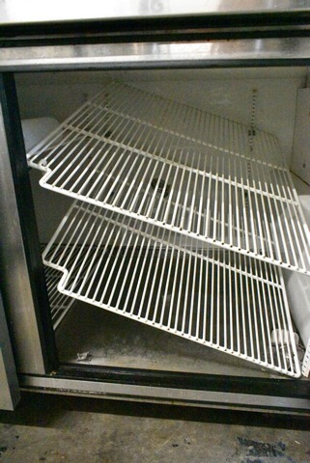 True TWT-67 Stainless Steel Commercial 2 Door Undercounter Cooler on Commercial Casters. 1 Caster Needs To Be Fixed. 115 Volts, 1 Phase. Tested and Working! - Image 4 of 6