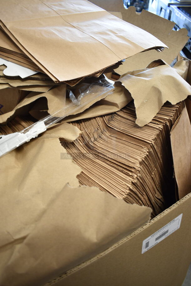 PALLET LOT of 15 BRAND NEW Boxes Including 2451282CBBL Baker's Lane 12" x 8" x 2 1/4" Kraft Auto-Popup Donut / Bakery Box - 200/Bundle, 442CUSHPAD24126YW, 999RSG2 Plastic Shot Glass, Duro Kraft Paper Bags. 15 Times Your Bid! - Image 7 of 10