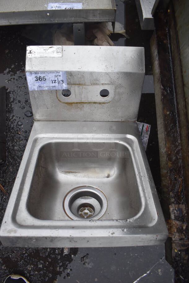 Stainless Steel Commercial Single Bay Wall Mount Sink. 12x16x18 - Image 3 of 3