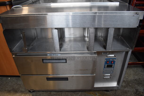 Stainless Steel Commercial Prep Station w/ 2 Drawers on Commercial Casters. 38x36x51. Tested and Working! - Image 4 of 9