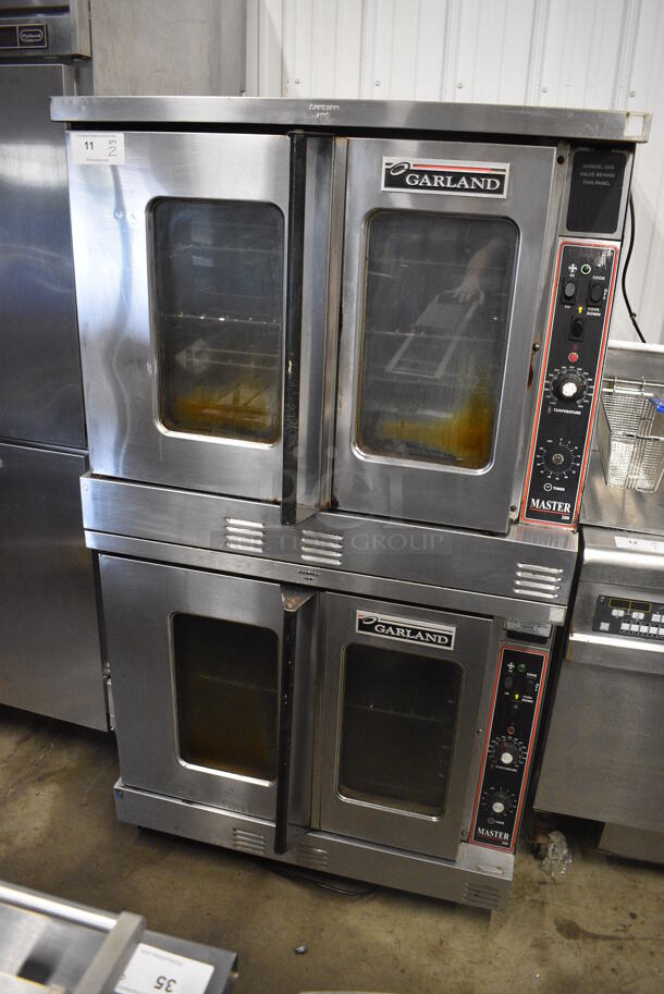 2 Garland Master 200 Stainless Steel Commercial Natural Gas Powered Full Size Convection Ovens w/ View Through Doors, Metal Oven Racks and Thermostatic Controls on Commercial Casters. 38x45.5x68. 2 Times Your Bid! - Image 2 of 7