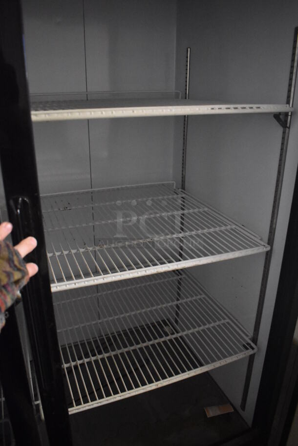 Avantco 178GDS47 Metal Commercial 2 Door Reach In Cooler Merchandiser w/ Poly Coated Racks on Commercial Casters. 115 Volts, 1 Phase. 52x32x84. Tested and Working! - Image 2 of 4