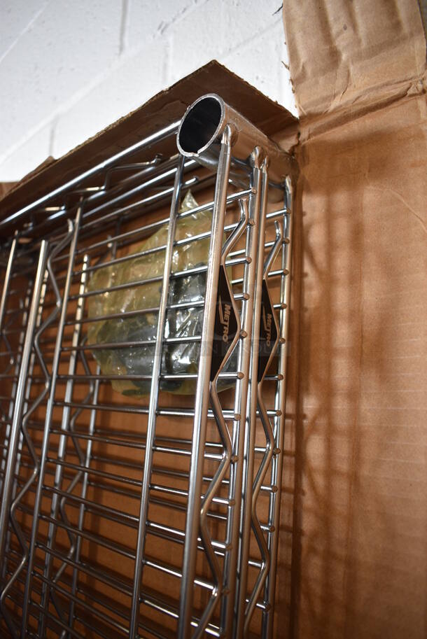 ALL ONE MONEY! Lot of 2 BRAND NEW IN BOX! Metro Chrome Finish Shelves w/ Clips. 72x14x1.5 - Image 3 of 5