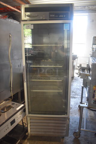 Turbo Air MSR-23G-1 Maximum Single Glass Door Merchandiser Cooler With Polycoated Shelves On Commercial Casters. 115V, 1 Phase. Tested and Powers On But Does Not Get Cold