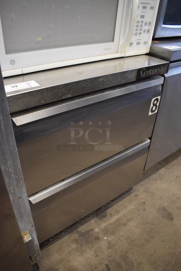 Continental SWF27 Stainless Steel Commercial 2 Drawer Undercounter Freezer on Commercial Casters. 115 Volts, 1 Phase. 27.5x30x35.5. Tested and Working! - Image 3 of 5