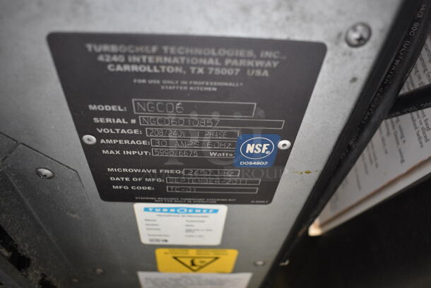 2011 Turbochef Model NGCD6 Stainless Steel Commercial Countertop Electric Powered Rapid Cook Oven. 208/240 Volts, 1 Phase. 26x27.5x23 - Image 7 of 7