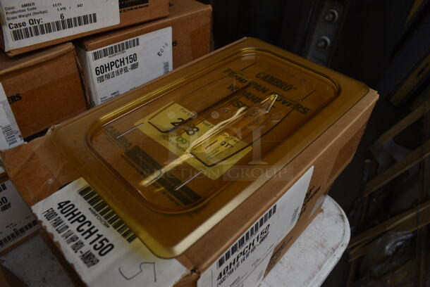 ALL ONE MONEY! Lot of 11 BRAND NEW IN BOX! Cambro Poly Amber Colored 1/4 Size Drop In Bin Lids - Image 2 of 3