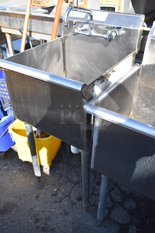 Stainless Steel Commercial Single Bay Sink w/ Faucet and Handle. 18x22x42 - Image 2 of 5