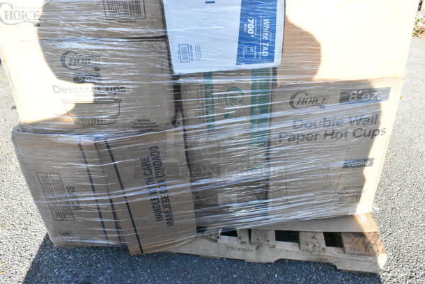 27 BRAND NEW! Boxes Including 760IC08W Choice 8 oz. White Paper Frozen Yogurt / Food Cup - 1000/Case, 5002TPJSELCM Toilet Paper, 5008DWALLW Choice 8 oz. Tall White Smooth Double Wall Paper Hot Cup - 500/Case. 27 Times Your Bid!  - Image 5 of 7