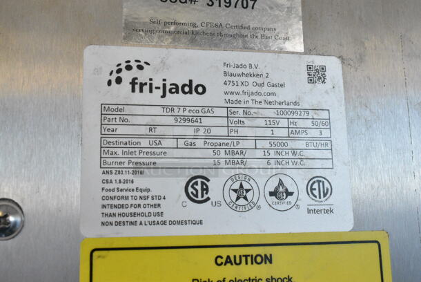 Fri-jado TDR 7 P eco GAS Stainless Steel Commercial Propane Gas Powered Rotisserie Oven. 55,000 BTU.  - Image 6 of 6
