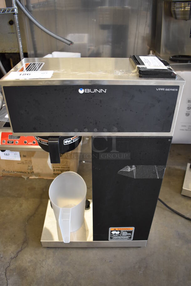 BRAND NEW! 2022 Bunn VPR-APS Stainless Steel Commercial Countertop Coffee Machine w/ Poly Brew Basket and Pitcher. 120 Volts, 1 Phase. 16x8x27. Tested and Working!