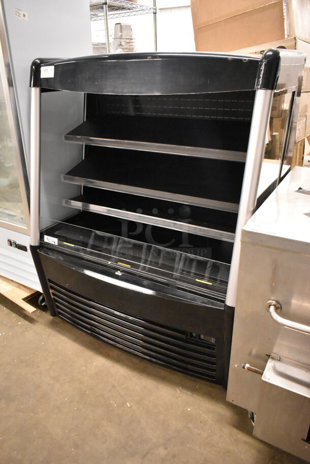 BRAND NEW SCRATCH AND DENT! Avantco 193MAC48HCB  48" Black Vertical Air Curtain Merchandiser. Crack on Left Side. 115 Volts, 1 Phase. Cannot Test Due To Cut Power Cord - Image 3 of 5