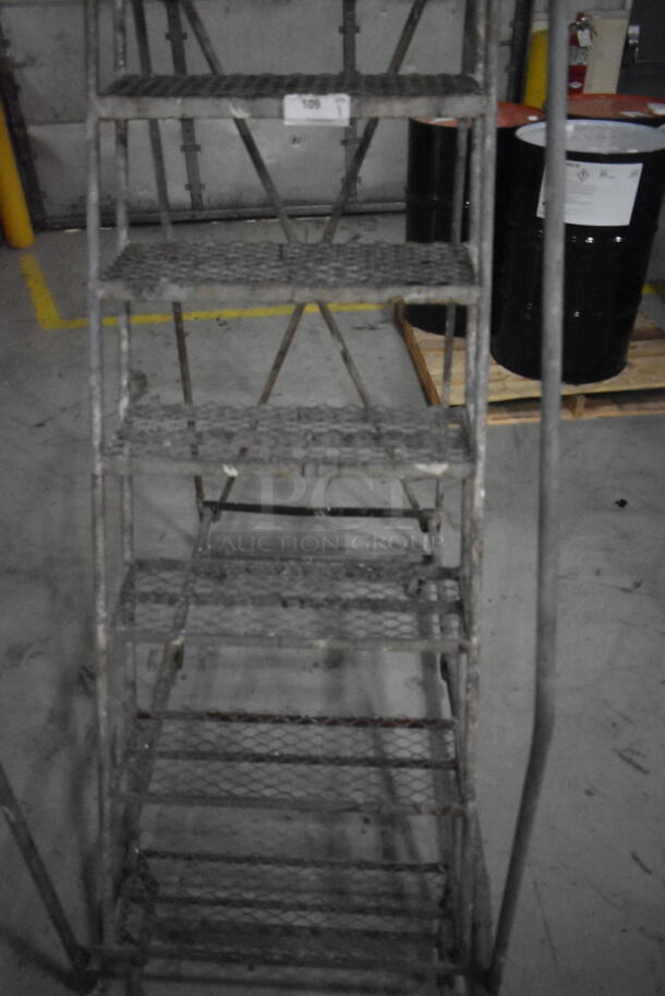 Louisville Gray Metal Portable Stairs on Commercial Casters. - Image 4 of 6