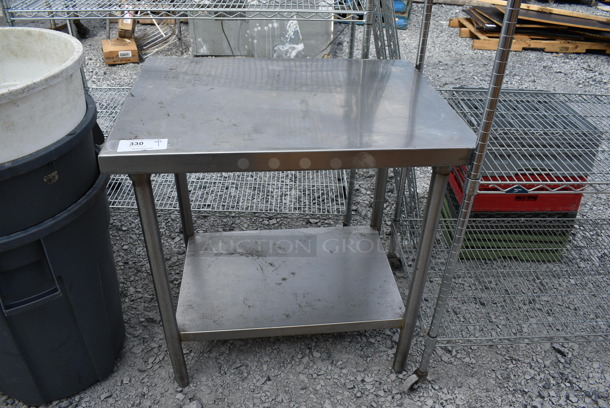 Stainless Steel Table w/ Stainless Steel Under Shelf. 33x24x34