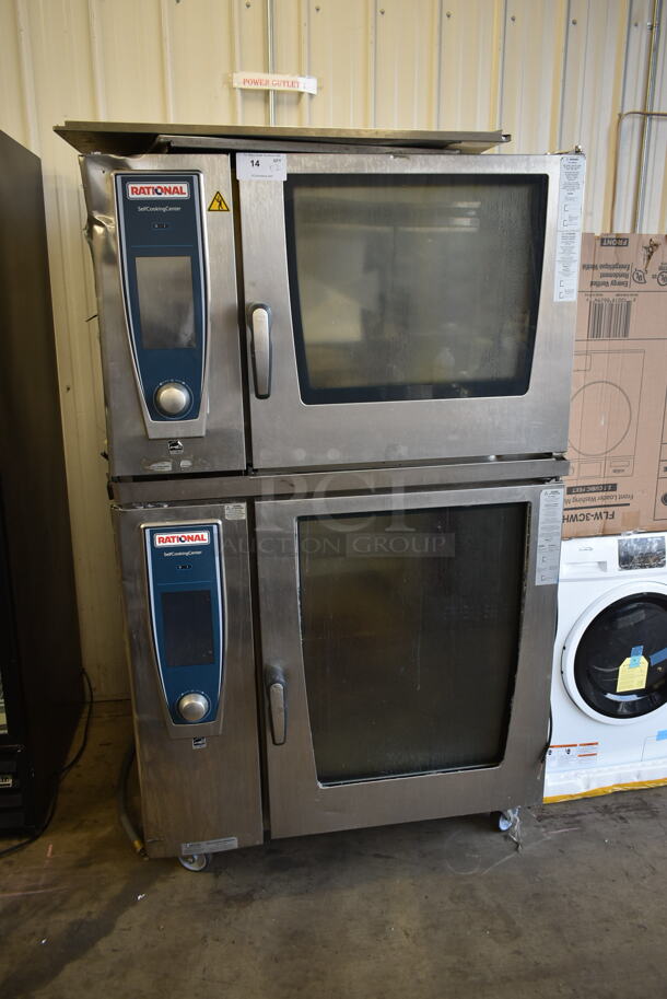 2 2017/2019 Rational Stainless Steel Commercial Combitherm Self Cooking Center Convection Ovens on Commercial Casters. Top Model: SCC WE 62. Bottom Model: SCC WE 102. 480 Volts, 3 Phase. 2 Times Your Bid! - Image 1 of 10