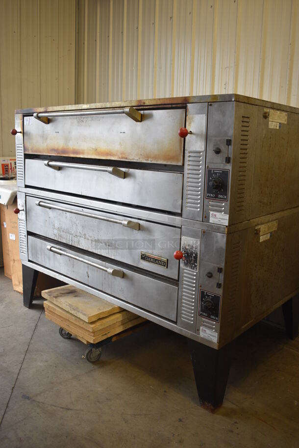 2 Garland Model GPD60 Stainless Steel Commercial Natural Gas Powered Single Deck Pizza Ovens w/ Cooking Stones on Metal Legs. 122,000. 81x49x64. 2 Times Your Bid! - Image 2 of 12