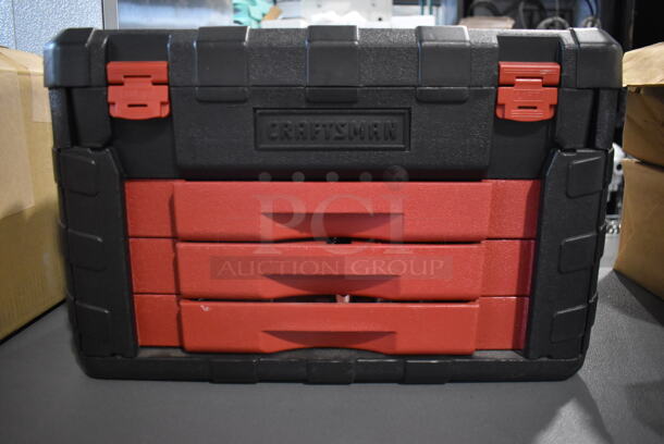 Craftsman Black and Red Poly Tool Box w/ Contents. 