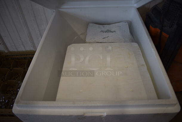 White Styrofoam Portable Cooler w/ Smaller Styrofoam Cooler Inside. 20x26x19 - Image 4 of 5