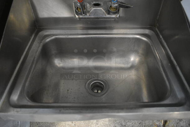 Stainless Steel Single Bay Wall Mount Sink w/ Handles. 17x15x15 - Image 4 of 5