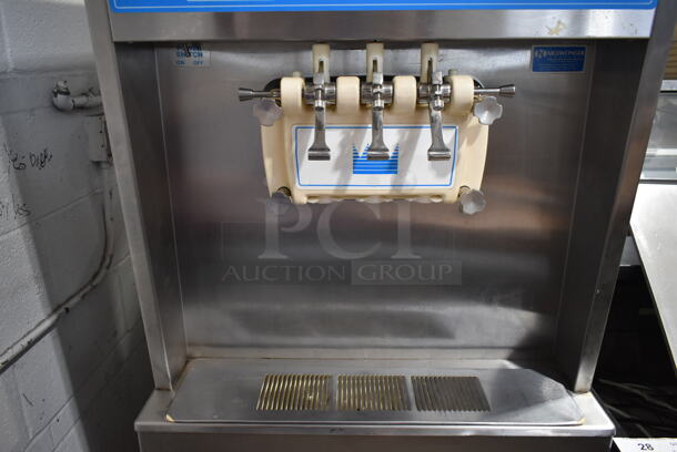 Taylor 8755-27 Stainless Steel Commercial Floor Style Water Cooled 2 Flavor w/ Twist Soft Serve Ice Cream Machine on Commercial Casters. 208-230 Volts, 1 Phase.  - Image 2 of 9