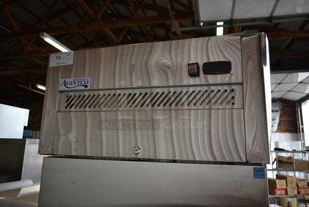 BRAND NEW SCRATCH AND DENT! 2023 Avantco 178Z1FHC Stainless Steel Commercial Single Door Reach In Freezer w/ Poly Coated Racks on Commercial Casters. 115 Volts, 1 Phase. Tested and Working! - Image 2 of 7