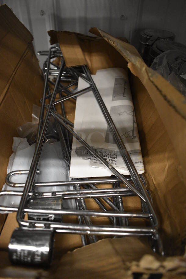 ALL ONE MONEY! Lot of 4 Chrome Finish Brackets! 1.5x20.5x7.5 - Image 1 of 4