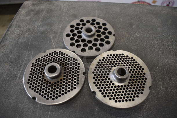 3 Metal Meat Grinder Plates. 4x4x1. 3 Times Your Bid!