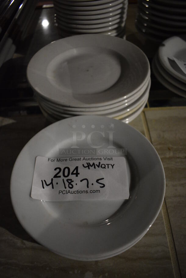 ALL ONE MONEY! Lot of 44 Various White Ceramic Plates. Includes 6.5x6.5x1. (bar) - Image 2 of 4