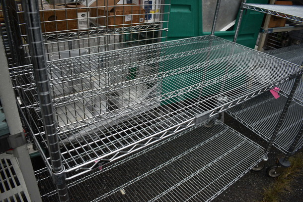 Metro Chrome Finish 3 Tier Shelving Unit on Commercial Casters. BUYER MUST DISMANTLE. PCI CANNOT DISMANTLE FOR SHIPPING. PLEASE CONSIDER FREIGHT CHARGES. 60x30x80 - Image 3 of 5