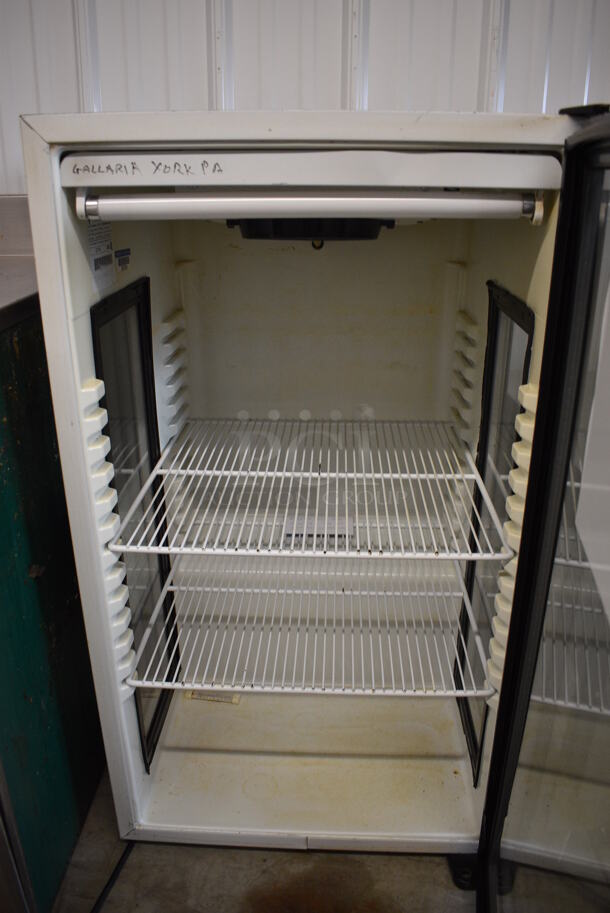 QBD Model 349540-L1 Metal Commercial Single Door Reach In Cooler Merchandiser w/ Poly Coated Racks. 115 Volts, 1 Phase. 21.5x25x38.5. Tested and Powers On But Temps at 54 Degrees - Image 4 of 5