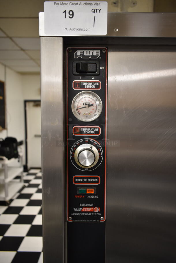 FWE Stainless Steel Commercial Single Door Reach In Warming Holding Cabinet w/ Racks and Thermostatic Controls Tested and Working! (kitchen #2) - Image 2 of 7