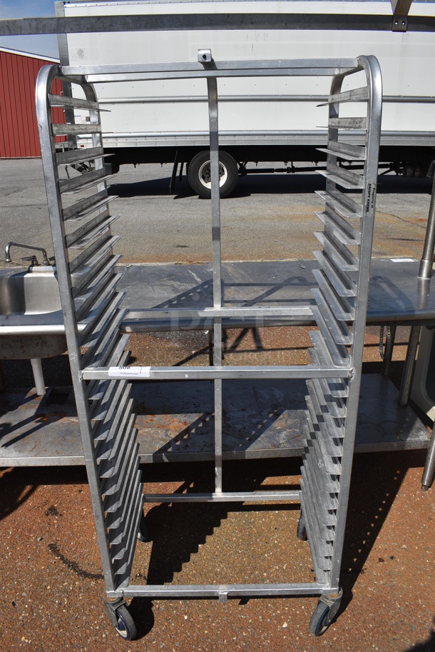 Metal Commercial Pan Transport Rack on Commercial Casters. 28x18x64