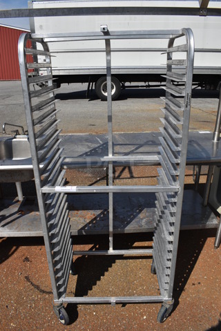 Metal Commercial Pan Transport Rack on Commercial Casters. 28x18x64