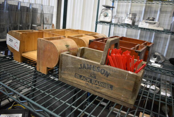 6 Various Wooden Countertop Multi Compartment Bins. Includes 10.5x6.5x7. 6 Times Your Bid! - Image 2 of 5