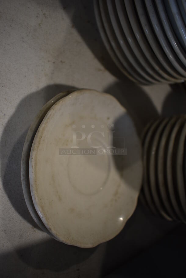 27 White Ceramic Saucers. 5.5x5.5x1. 27 Times Your Bid! - Image 2 of 3