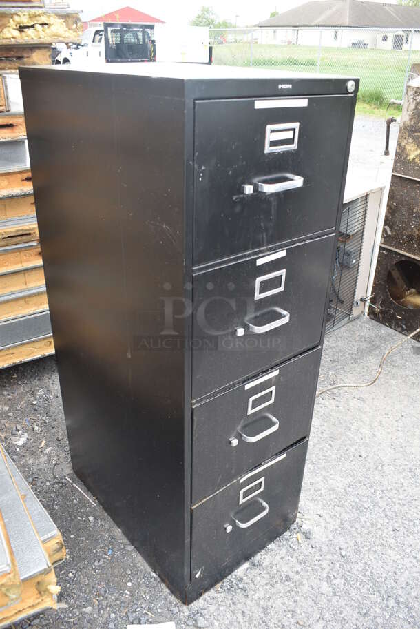 Hon Black Metal 4 Drawer Filing Cabinet. - Image 2 of 6