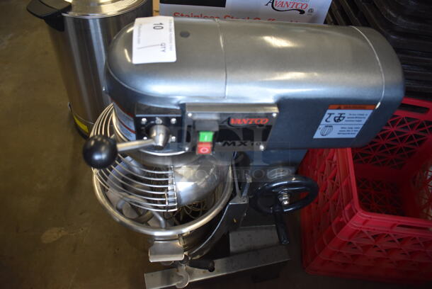 Avantco MX10 Metal Commercial 10 Quart Planetary Dough Mixer w/ Stainless Steel Mixing Bowl, Bowl Guard, Paddle, Balloon Whisk and Dough Hook Attachments. 120 Volts, 1 Phase. 17x19x25. Cannot Test - Bowl Lift Does Not Move - Image 5 of 8