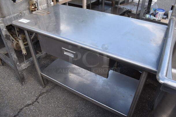 Stainless Steel Table w/ Mounted Commercial Can Opener, Drawer and Under Shelf. - Image 5 of 5