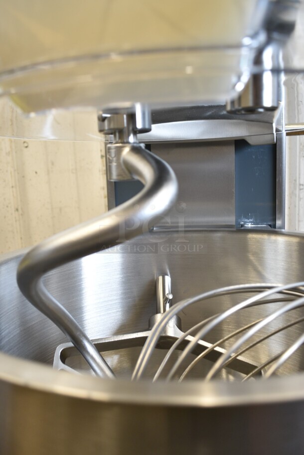 BRAND NEW! 2022 Varimixer V20KT Metal Commercial Countertop 20 Quart Planetary Dough Mixer w/ Stainless Steel Mixing Bowl, Bowl Guard, Whisk, Paddle and Dough Hook Attachments. 120 Volts, 1 Phase. Tested and Working! - Image 5 of 9