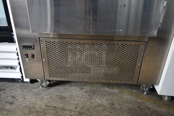 CustomCool RIFISC Stainless Steel Commercial Single Door Work Top Cooler on Commercial Casters. 115 Volts, 1 Phase. Tested and Working! - Image 4 of 7