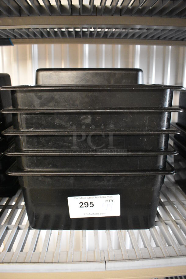 ALL ONE MONEY! Lot of 17 Cambro Black Poly 1/3 Size Drop In Bins! 1/3x6