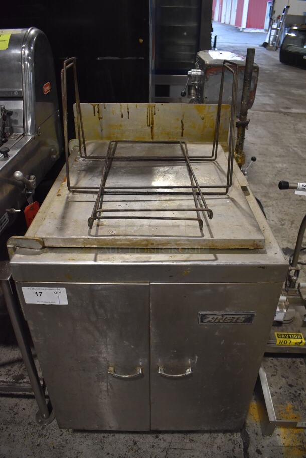 Anets BFF-18x26-B Stainless Steel Commercial Floor Style Natural Gas Powered Donut Fryer. 27x35x48 - Image 1 of 8