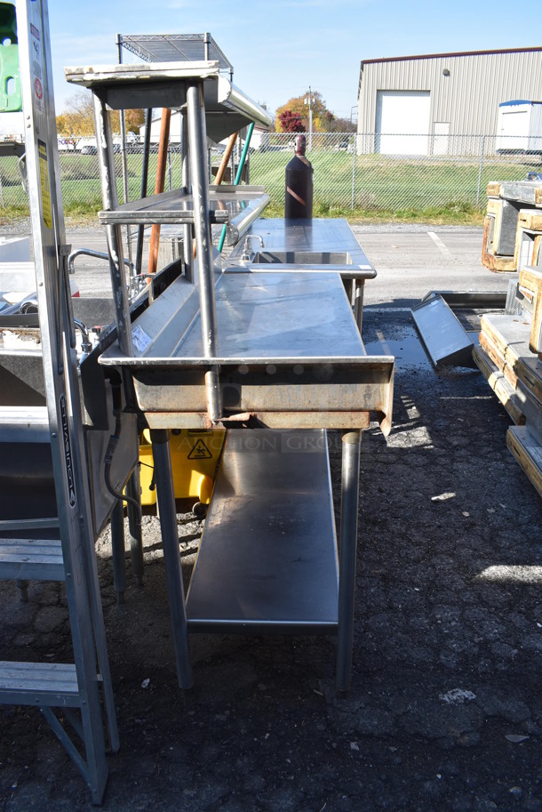 Stainless Steel Table w/ 2 Tier Over Shelf, Left Splash Guard, Back Splash and Under Shelf. 70x24x62 - Image 2 of 4
