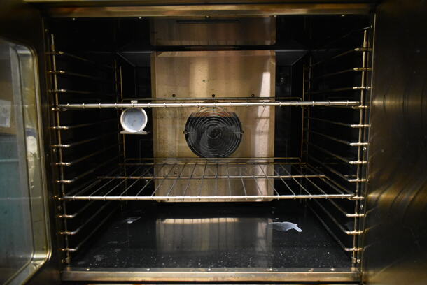 2 American Range MSD-2-GL Majestic Stainless Steel Commercial Natural Gas Powered Full Size Convection Ovens w/ View Through Door, Solid Door, Metal Oven Racks and Thermostatic Controls on Commercial Casters. 2 Times Your Bid! BUYER MUST REMOVE. Tested and Working! (kitchen #2) - Image 6 of 11