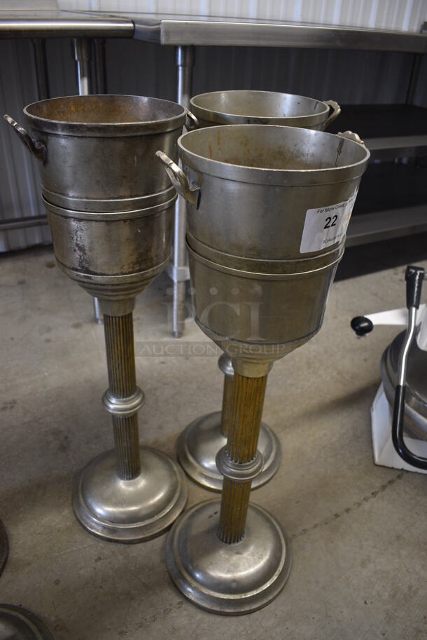 3 Grand Silver Co. Wear-Brite Champagne Buckets on Stands. 11x8.5x32. 3 Times Your Bid! - Image 4 of 5