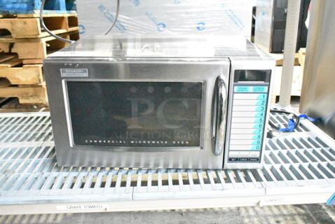 2023 Sharp R-21LVF Stainless Steel Commercial Countertop Microwave Oven. 120 Volts, 1 Phase. 