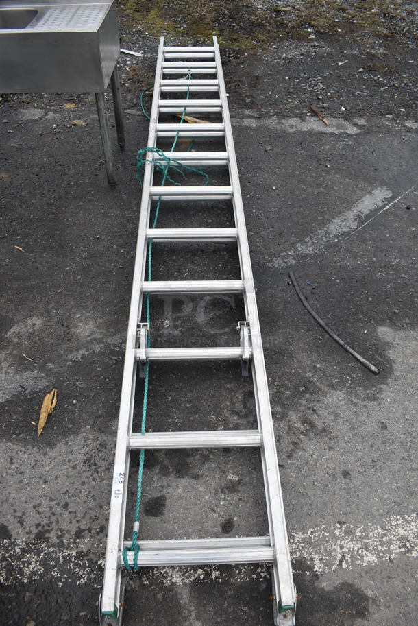 Werner 24' Metal 225 Pound Capacity Straight Ladder. Closed: 12" - Image 2 of 5
