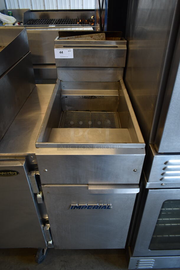 Imperial IFS-40 Stainless Steel Commercial Floor Style Natural Gas Powered Deep Fat Fryer. 105,000 BTU. - Image 1 of 6